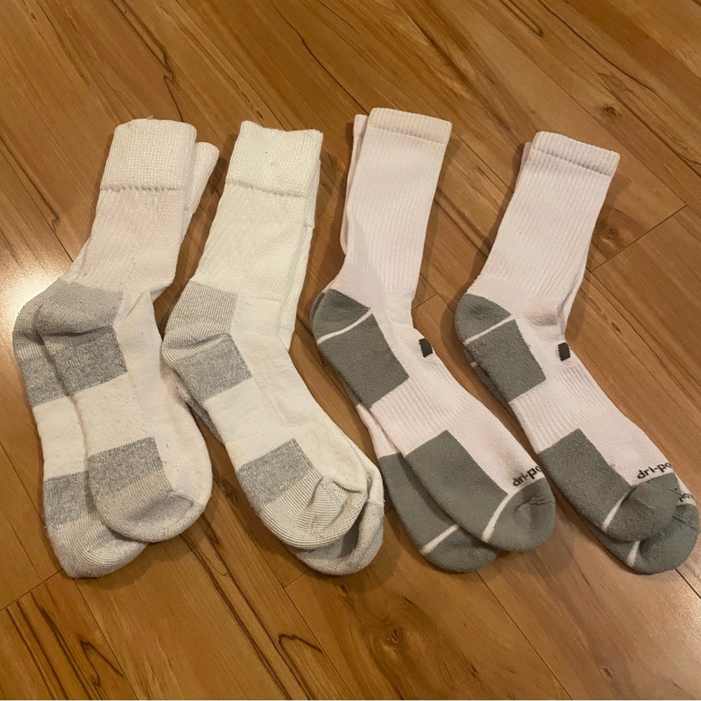 Russell Athletic White Crew Athletic Socks with Gray Accents